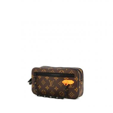 Pochette Louis Vuitton Volga in tela monogram e pelle nera