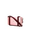 Dior  Pochette Personal shoulder bag  in pink aluminium  and burgundy leather - 00pp thumbnail