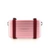 Dior  Pochette Personal shoulder bag  in pink aluminium  and burgundy leather - 360 thumbnail