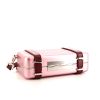 Dior  Pochette Personal shoulder bag  in pink aluminium  and burgundy leather - Detail D4 thumbnail