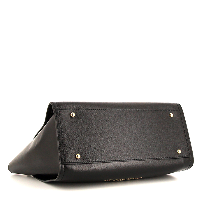 Shopping bag Chanel Deauville in pelle martellata nera - Detail D5