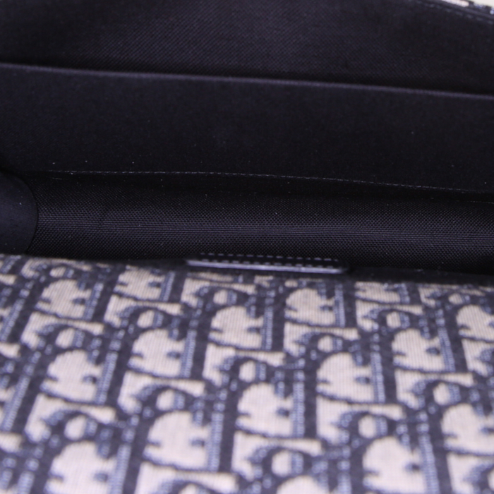 Sac bandoulière Dior 30 Montaigne en toile monogram bleu-marine et cuir bleu-marine - Detail D3