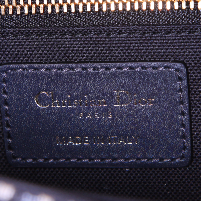 Sac bandoulière Dior 30 Montaigne en toile monogram bleu-marine et cuir bleu-marine - Detail D4