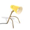 Petite lampe de bureau en laiton et métal laqué jaune des années 1950 - 00pp thumbnail