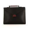 Dior briefcase in black and burgundy leather - 360 thumbnail