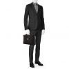 Porta-documentos Dior en cuero negro y color burdeos - Detail D1 thumbnail