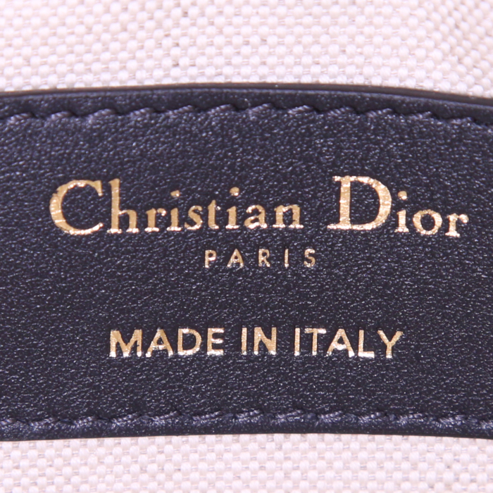 Dior pouch in blue monogram canvas and blue leather - Detail D3