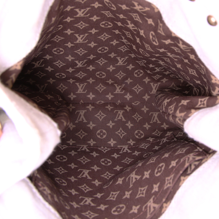 Shopping bag Louis Vuitton in tela beige - Detail D2