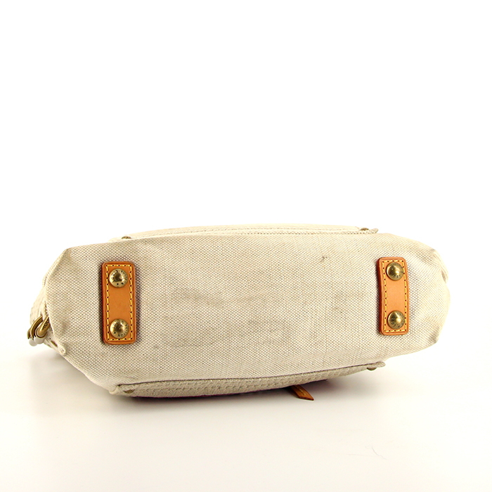 Sac cabas Louis Vuitton en toile beige - Detail D4