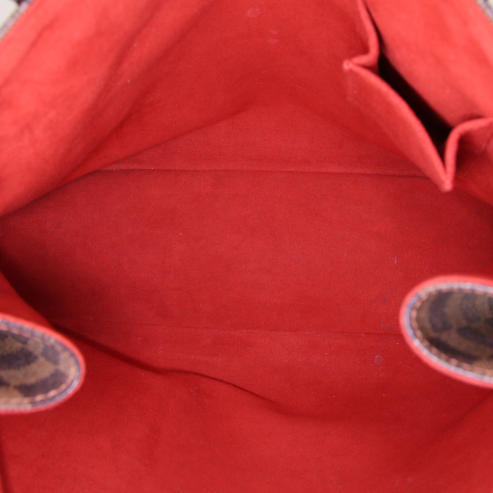 Bolso Cabás Louis Vuitton Uzès en lona a cuadros revestida ébano y cuero marrón - Detail D2