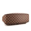 Shopping bag Louis Vuitton Uzès in tela cerata con motivo a scacchi ebano e pelle marrone - Detail D4 thumbnail