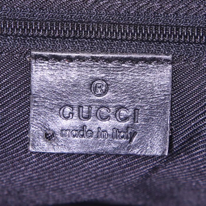 Sac à main Gucci Jackie en toile monogram noire et cuir noir - Detail D3