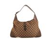 Gucci Jackie handbag in brown and beige monogram canvas and brown leather - 360 thumbnail