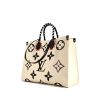 Shopping bag Louis Vuitton Onthego Crafty modello grande in tela monogram bicolore bianca e nera - 00pp thumbnail