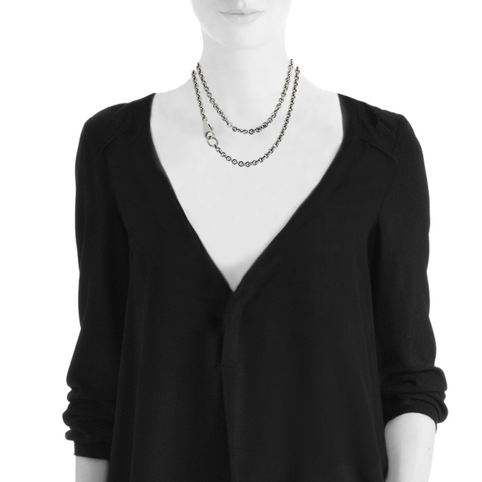 Collana lunga Hermès Voltige in argento - Detail D1