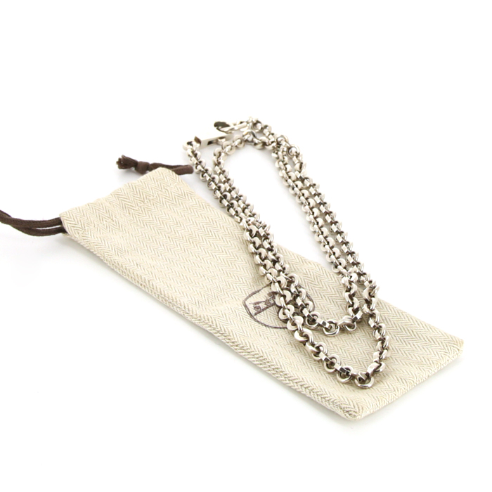 Hermès Voltige long necklace in silver - Detail D2