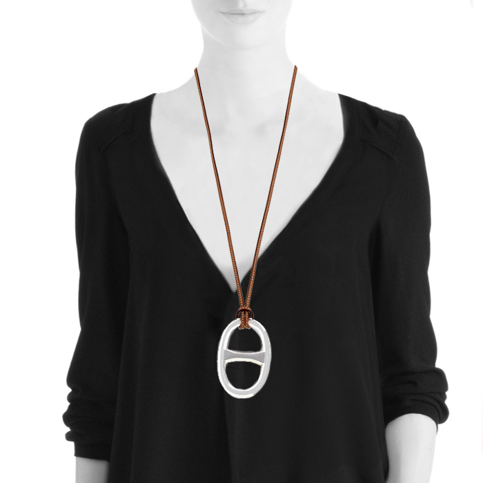 【HERMES】Chaine d'ancre pendant Chaine d'ancre Contour pendant, large model | Hermès USA
