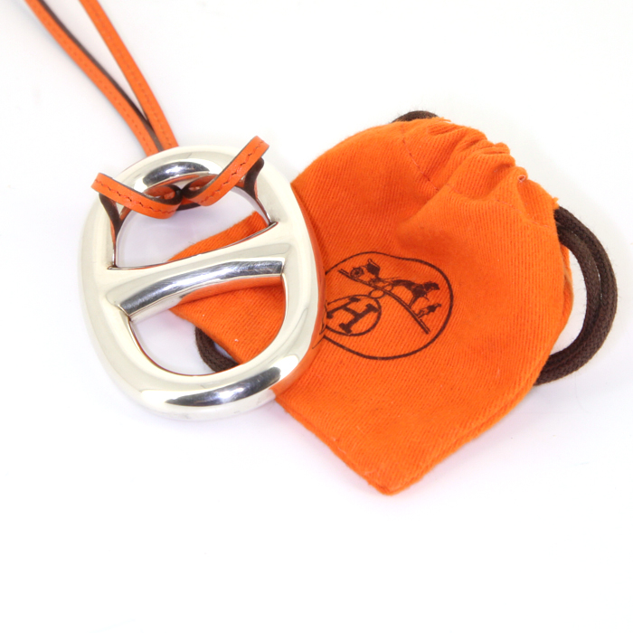 Colgante Hermes Chaine d'Ancre talla XL en metal plateado - Detail D2