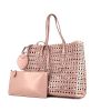Alaïa Mina shopping bag in pink leather - 00pp thumbnail