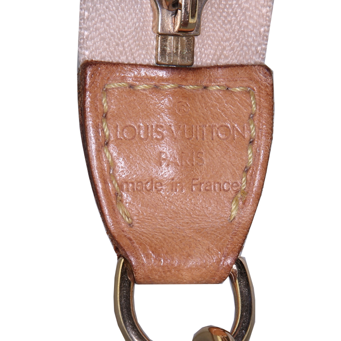 Louis Vuitton Pochette accessoires pouch in black multicolor monogram canvas and natural leather - Detail D3