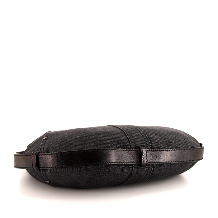 Yves Saint Laurent Mombasa handbag in anthracite grey denim canvas - Detail D4