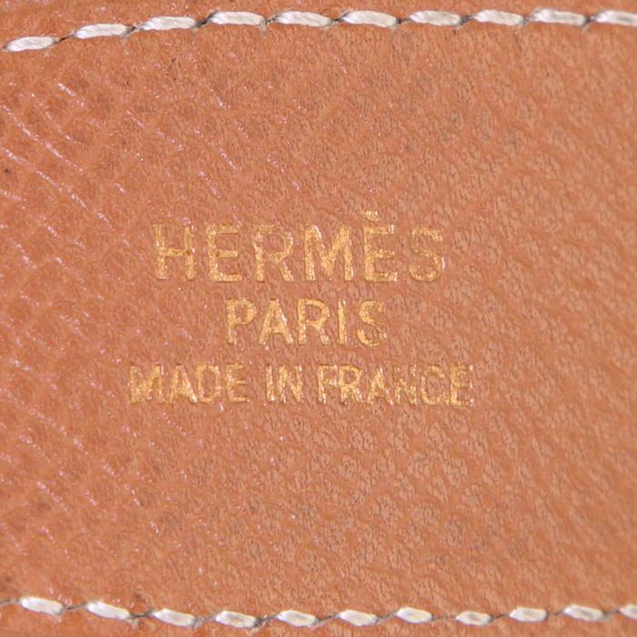 Hermès Ceinture H belt in black box leather and gold epsom leather - Detail D1