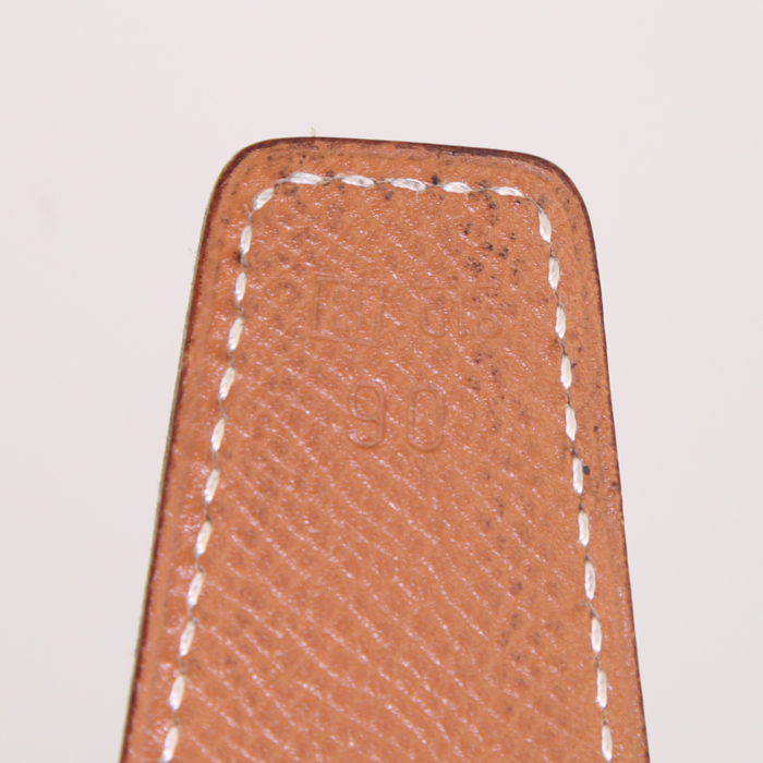 Hermès Ceinture H belt in black box leather and gold epsom leather - Detail D2