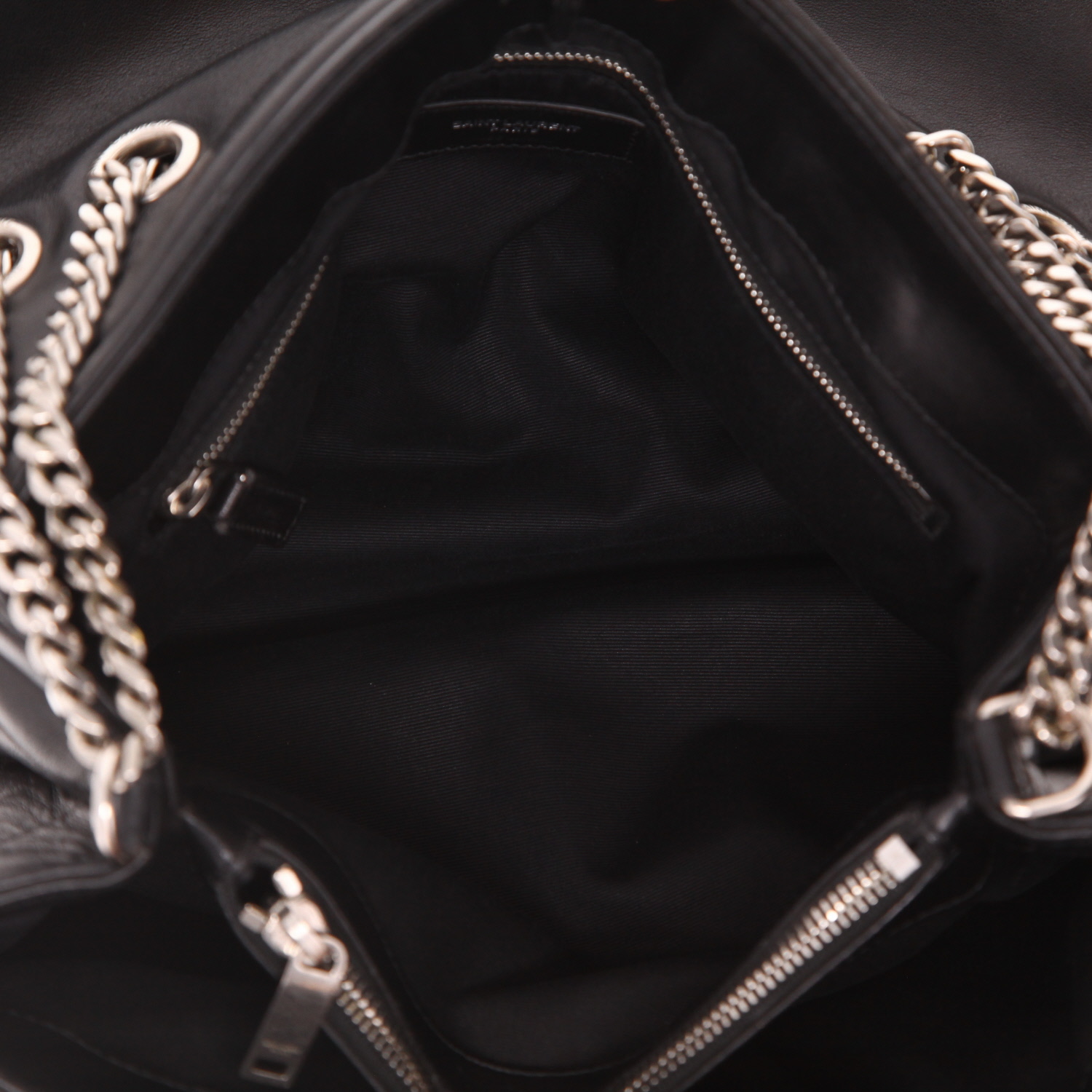 Borsa a tracolla Saint Laurent  Loulou modello medio  in pelle trapuntata a zigzag nera - Detail D3