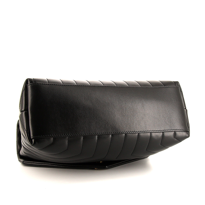 Borsa a tracolla Saint Laurent  Loulou modello medio  in pelle trapuntata a zigzag nera - Detail D5