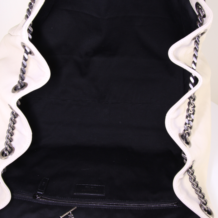 Saint Laurent handbag in white leather - Detail D3