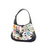Gucci Jackie handbag in beige multicolor canvas and navy blue leather - 00pp thumbnail