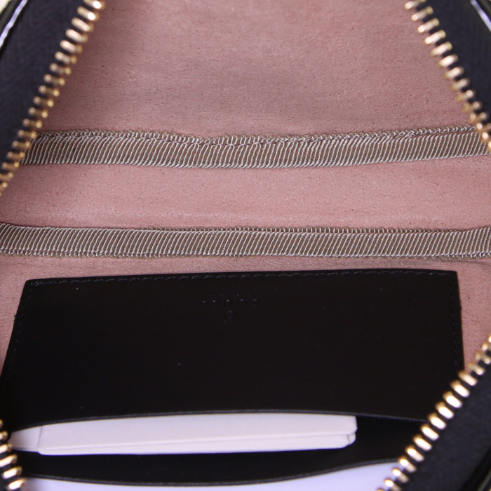 Pochette-ceinture Gucci Ophidia en daim noir et cuir verni noir - Detail D2