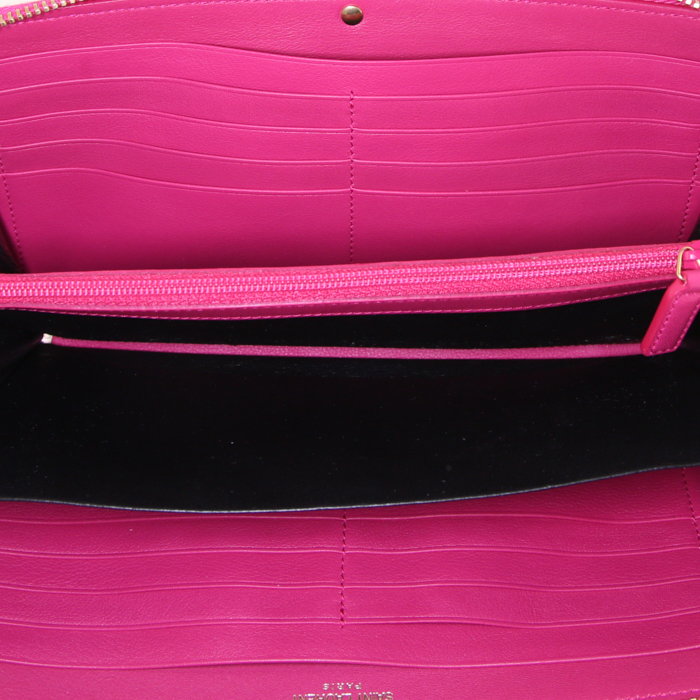 Portafogli Saint Laurent Chyc in pelle rosa - Detail D2