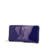 Saint Laurent Belle de Jour wallet in blue patent leather - 00pp thumbnail