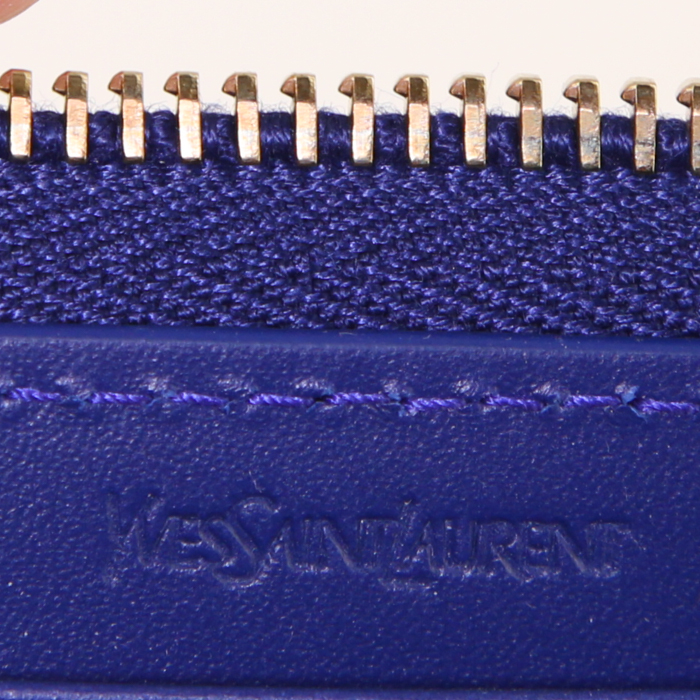 Billetera Saint Laurent Belle de Jour en charol azul - Detail D3