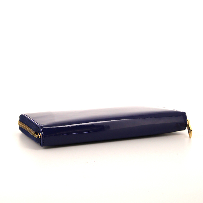 Saint Laurent Belle de Jour wallet in blue patent leather - Detail D4