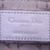 Dior Mini Lady Dior shoulder bag in silver leather cannage - Detail D4 thumbnail