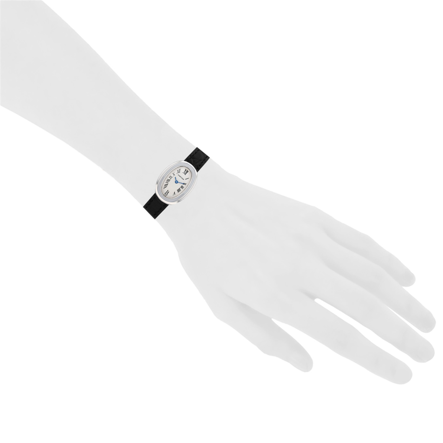 Montre Cartier Mini Baignoire en or blanc Ref: Cartier - 2369  Vers 1990 - Detail D1