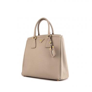 Borsa Prada Lux Tote in pelle saffiano beige