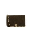 Chanel  Mademoiselle handbag  in chocolate brown quilted suede - 360 thumbnail