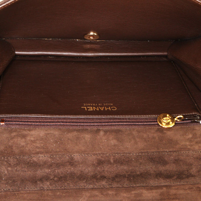 Borsa Chanel  Mademoiselle in camoscio trapuntato marrone cioccolato - Detail D2