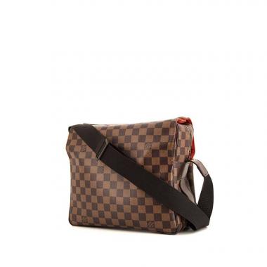 Sac bandoulière Louis Vuitton Naviglio en toile damier enduite marron et cuir marron