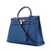 Hermes Kelly 35 cm handbag in Bleu Thalassa epsom leather - 00pp thumbnail