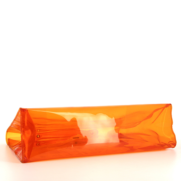 Sac à main Hermès Kelly en vinyle orange - Detail D3