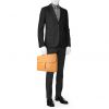 Hermès Sac à dépêches briefcase in gold epsom leather - Detail D1 thumbnail