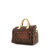 Borsa Louis Vuitton Speedy 30 in tela monogram marrone con motivo forato e pelle naturale - 00pp thumbnail