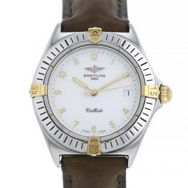 Orologio Breitling Callistino in acciaio e oro placcato Ref :  B57045 Circa  1990