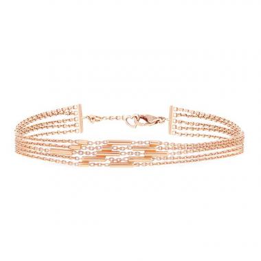 Flexible Lorenz Bäumer Morse Amour bracelet in pink gold