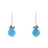 Lorenz Bäumer Gourmandise pendants earrings in white gold,  turquoises and amethysts - 00pp thumbnail
