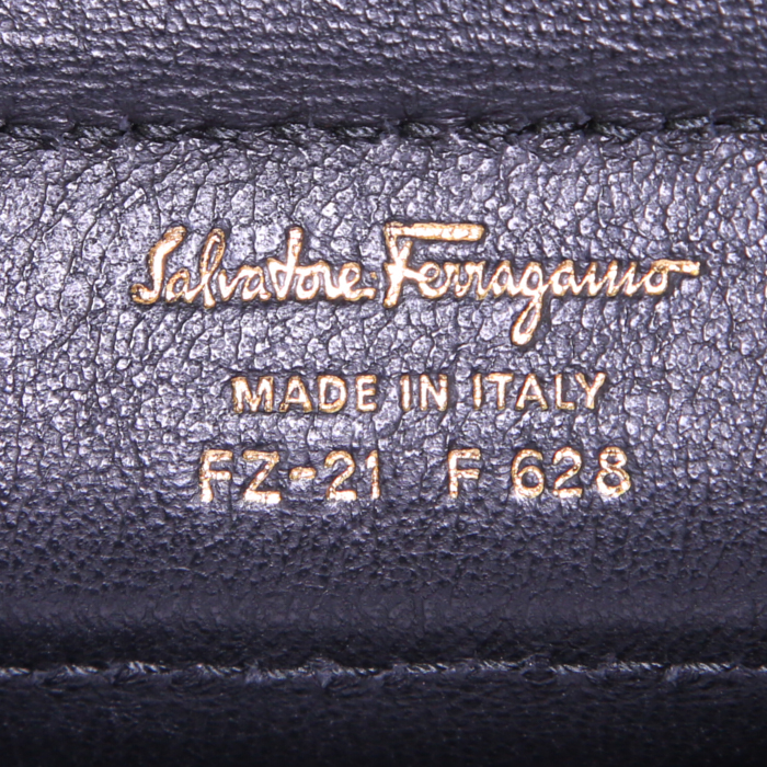 Borsa a tracolla Salvatore Ferragamo modello piccolo in pelle martellata nera - Detail D4